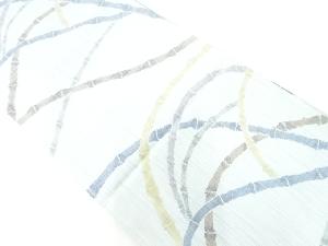 アンティーク　手織り紬竹節模様織出し全通袋帯（材料）